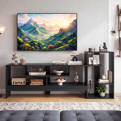 TV Stand for 55 Inch TV with Power Outlets and Storage