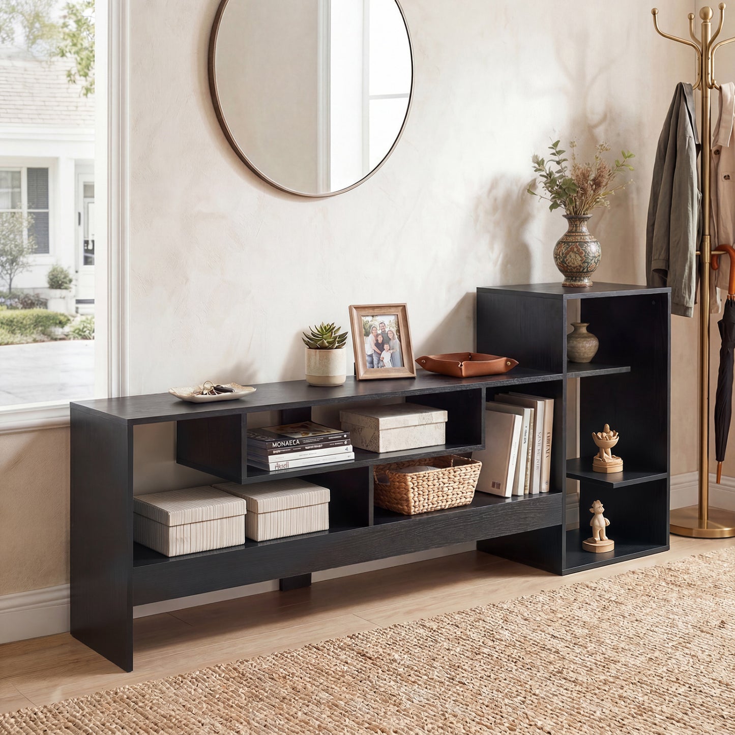 TV Stand for 55 Inch TV with Power Outlets and Storage