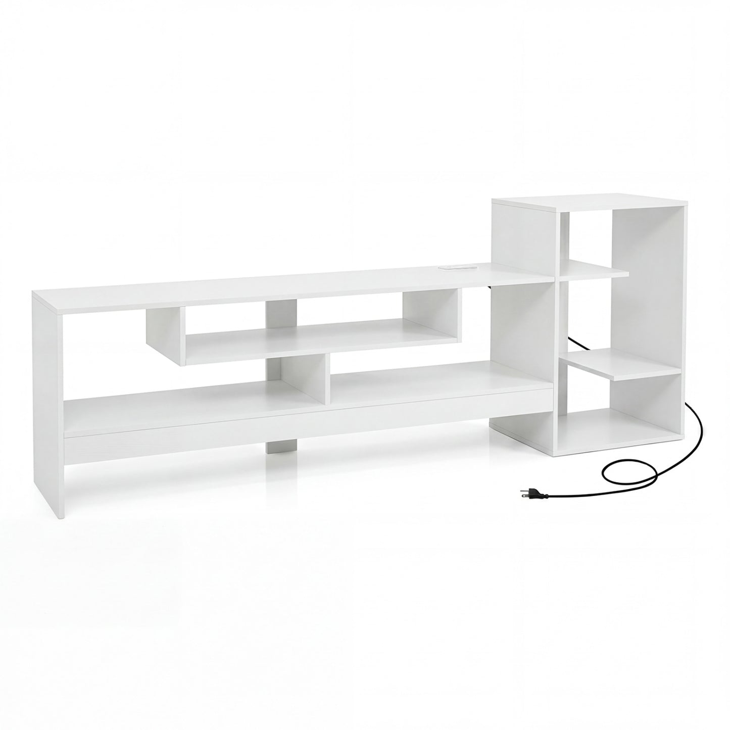 TV Stand for 55 Inch TV with Power Outlets and Storage