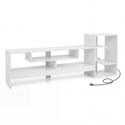 TV Stand for 55 Inch TV with Power Outlets and Storage
