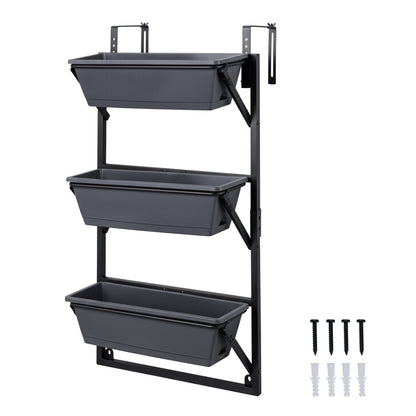 Deck Railing Planter Box with 3-Tier Adjustable Design