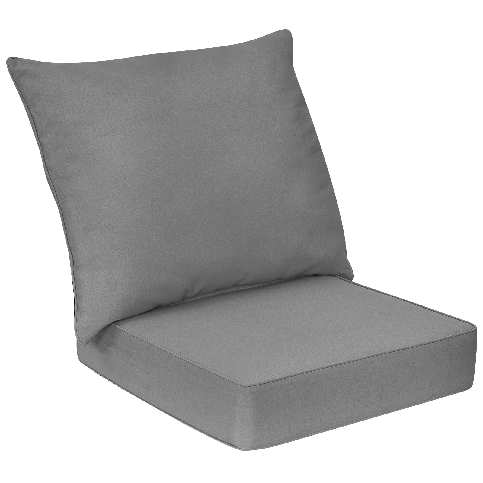 Deep Seat Chair Cushion Pads Set with Rope Belts for Indoor and Outdoor-Black - Gray