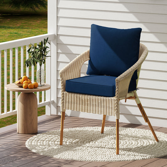 Deep Seat Chair Cushion Pads Set with Rope Belts for Indoor and Outdoor