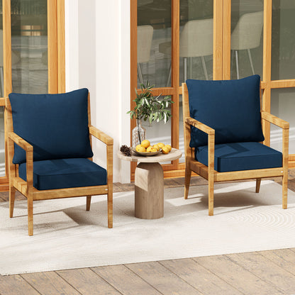 Deep Seat Chair Cushion Pads Set with Rope Belts for Indoor and Outdoor