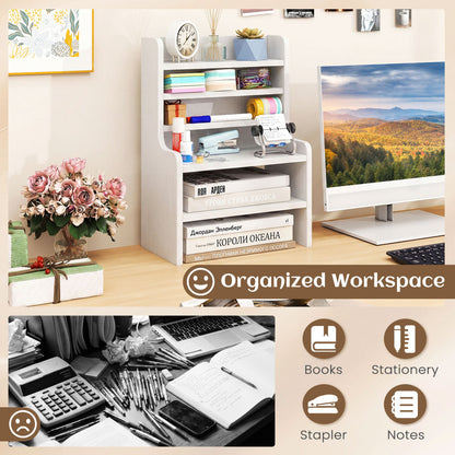 6-Tier Desktop Organizer with Removable Shelves