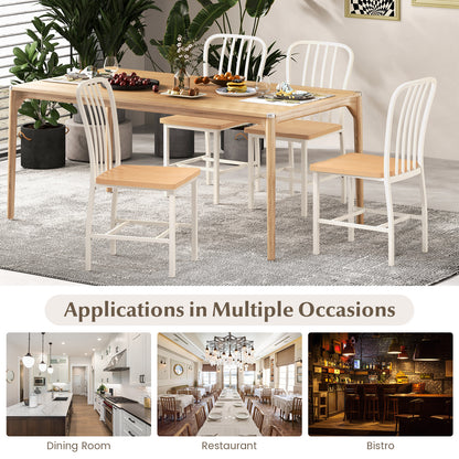 Armless Spindle Back Dining Chair Set of 2 with Ergonomic Seat