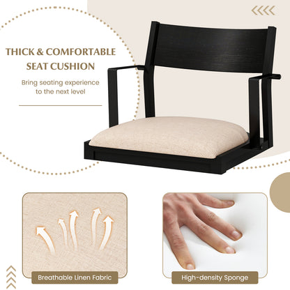 Dining Chair with Contoured Backrest and Padded Seat Set of 2