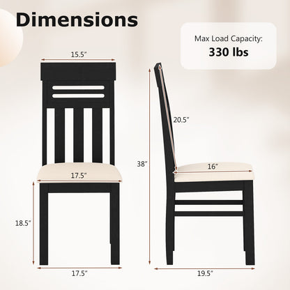 Dining Chairs High Back Dining Room Chairs Set of 2-Black