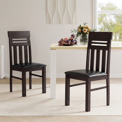 Dining Chairs High Back Dining Room Chairs Set of 2-Brown