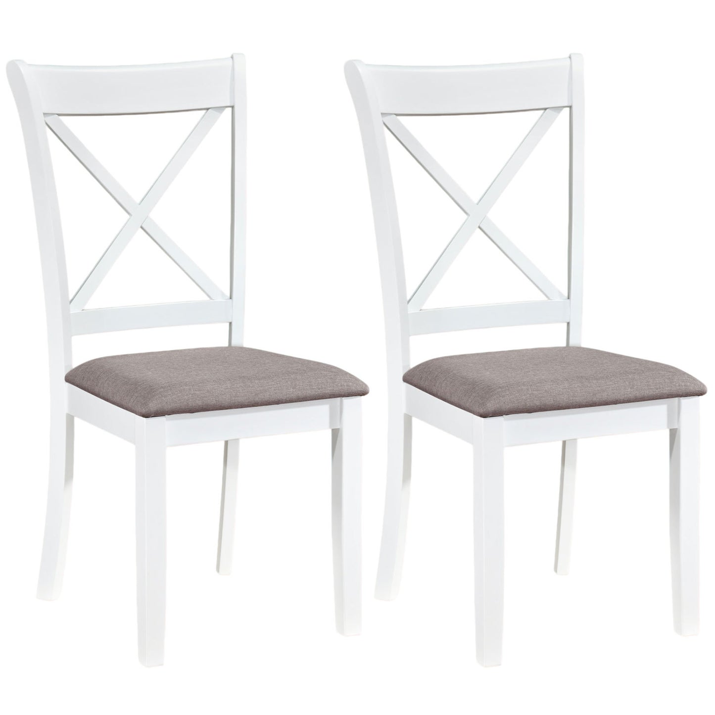 Dining Chairs Set of 2 Rubber Wood Dining Room Chairs with Comfortable Backrest and Padded Seat