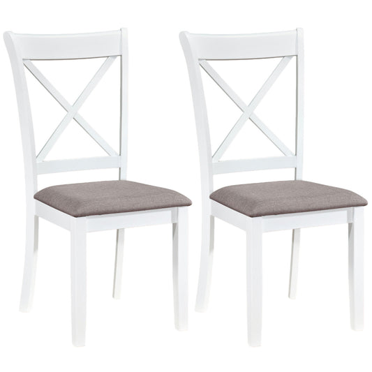 Dining Chairs Set of 2 Rubber Wood Dining Room Chairs with Comfortable Backrest and Padded Seat