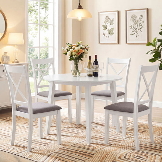 Dining Chairs Set of 4 Rubber Wood Dining Room Chairs with Comfortable Backrest and Padded Seat