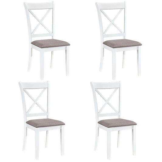 Dining Chairs Set of 4 Rubber Wood Dining Room Chairs with Comfortable Backrest and Padded Seat