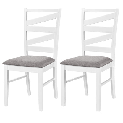 Dining Chairs Set of 2 with Backrests and Rubber Wood Frames