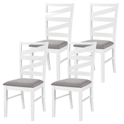 Dining Chairs Set of 4 with Backrests and Rubber Wood Frames