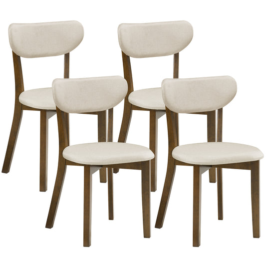 Dining Chairs Set of 4 with Solid Rubber Wood Frame