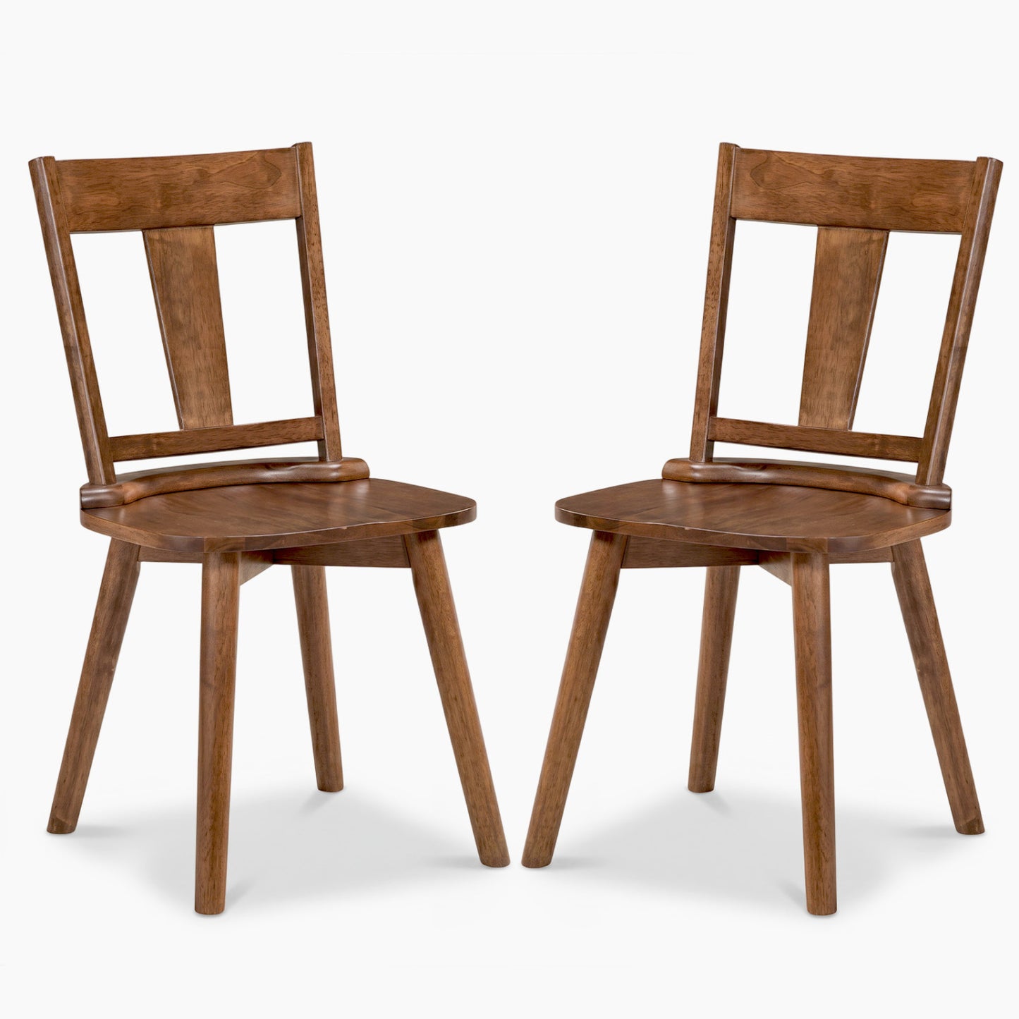 Solid Wood Dining Chairs Set of 2 with Ergonomic Backrest