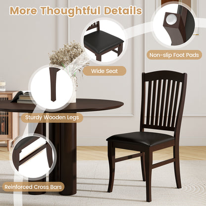Dining Chairs Set of 2 Kitchen Side Chairs Mid-century Armless Dinette Chairs-Coffee