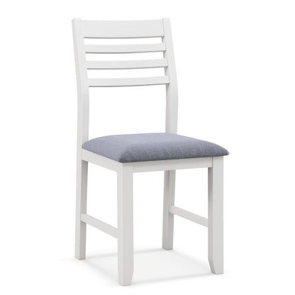 Wooden Dining Chair Set of 2 with Rubber Wood Frame and Padded Cushion