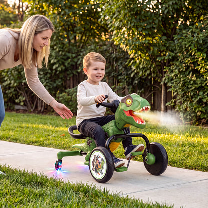 Dinosaur Drift Tricycle with Lights, Sound & Spray