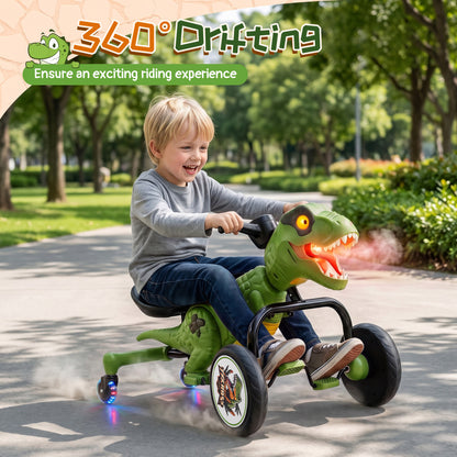 Dinosaur Drift Tricycle with Lights, Sound & Spray