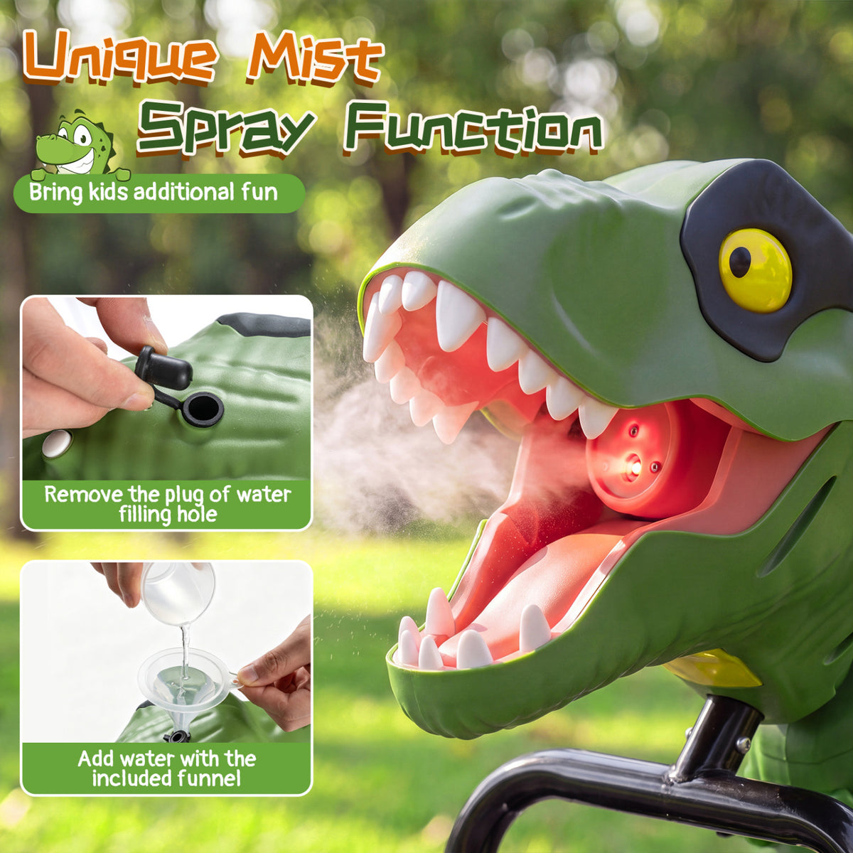 Dinosaur Drift Tricycle with Lights, Sound & Spray