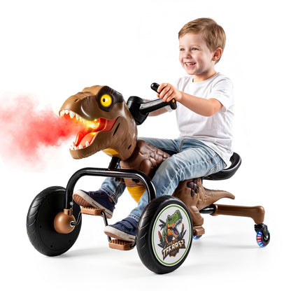 Dinosaur Drift Tricycle with Lights, Sound & Spray