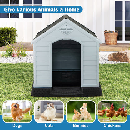 Dog House for Small Dogs Waterproof Plastic with Elevated Floor