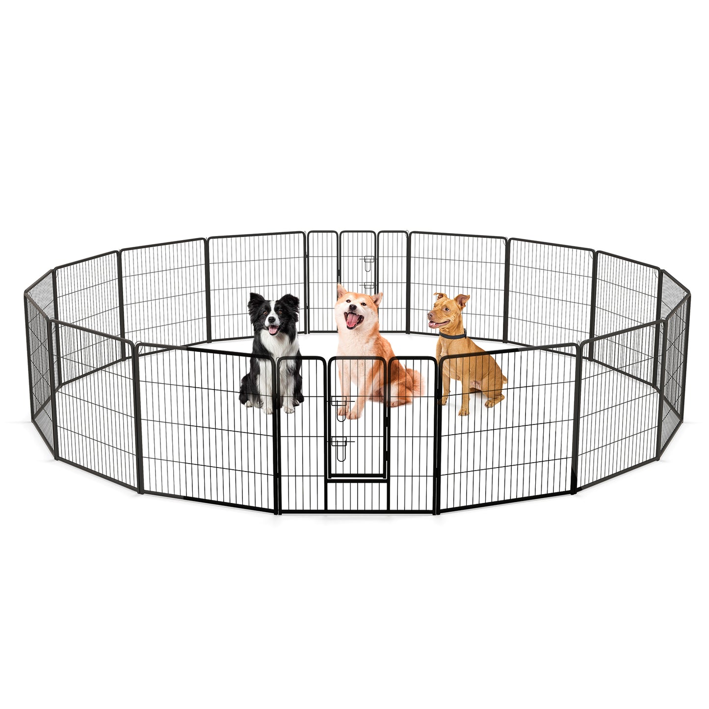 16 Panel 24/32/40 Inches Height Dog Playpen with Lock and Large Door-40 inches - 32 Inches