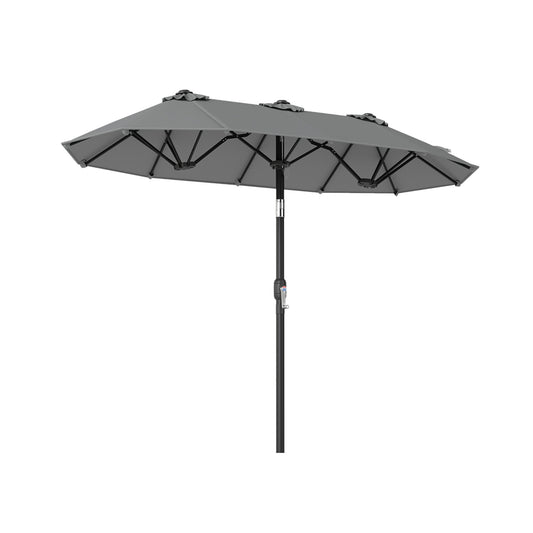 Double-Sided Patio Umbrella with Push Button Tilt Crank Handle