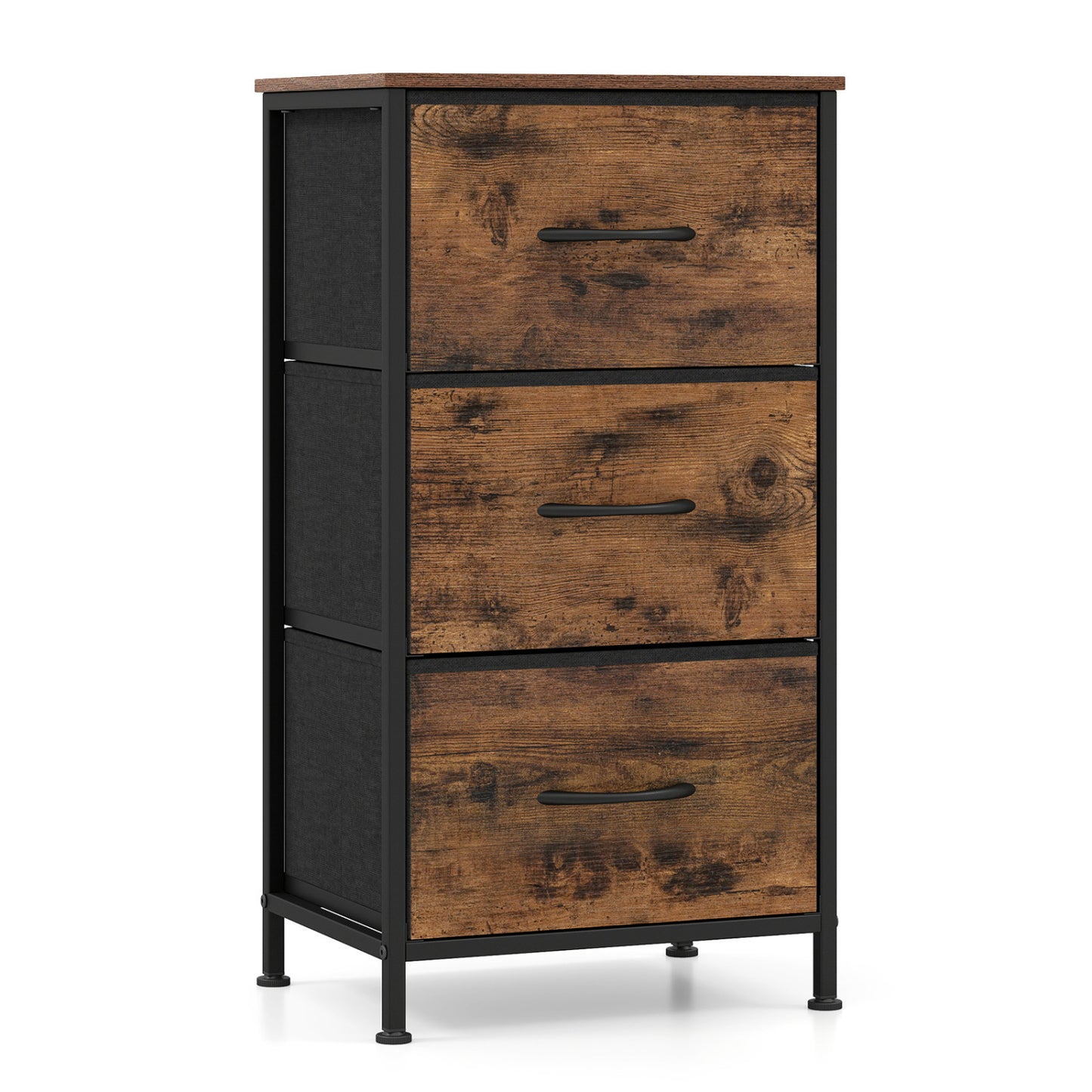 3-Drawer Fabric Dresser with Metal Frame for Bedroom Storage