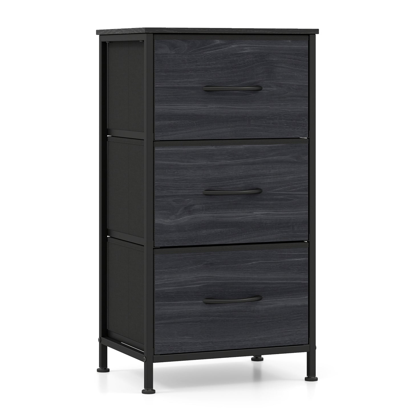 3-Drawer Fabric Dresser with Metal Frame for Bedroom Storage