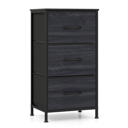 3-Drawer Fabric Dresser with Metal Frame for Bedroom Storage