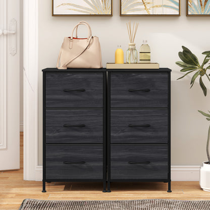 3-Drawer Fabric Dresser with Metal Frame for Bedroom Storage