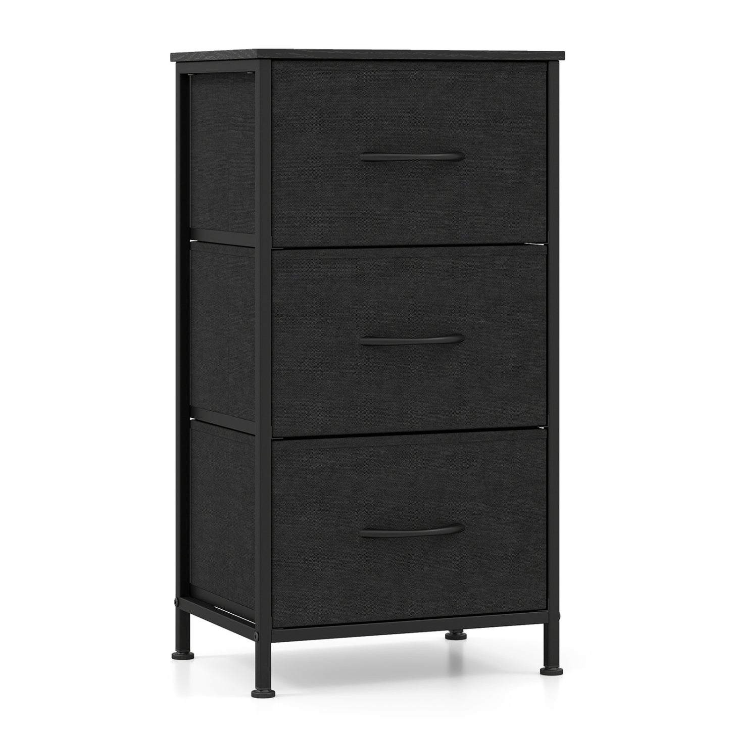3-Drawer Fabric Dresser with Metal Frame for Bedroom Storage