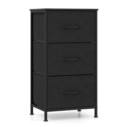 3-Drawer Fabric Dresser with Metal Frame for Bedroom Storage