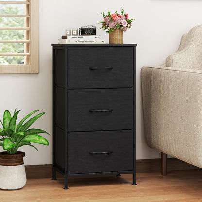 3-Drawer Fabric Dresser with Metal Frame for Bedroom Storage