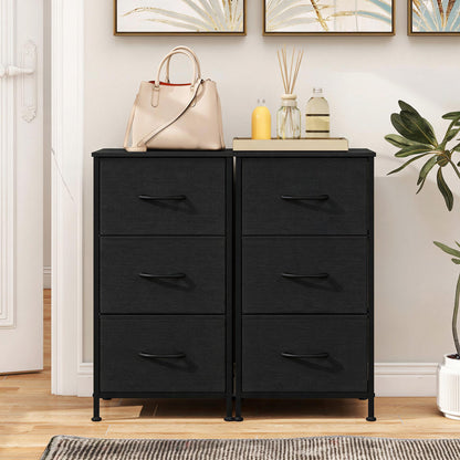 3-Drawer Fabric Dresser with Metal Frame for Bedroom Storage