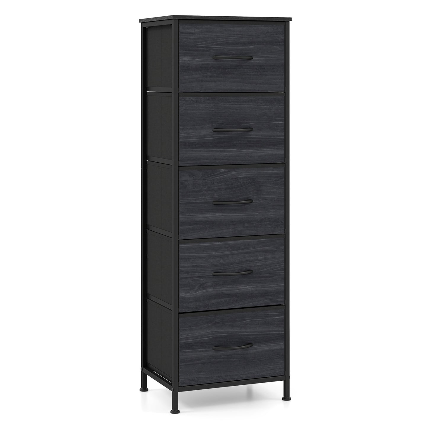 5-Drawer Fabric Dresser with Metal Frame for Bedroom Storage