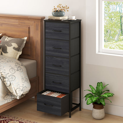 5-Drawer Fabric Dresser with Metal Frame for Bedroom Storage