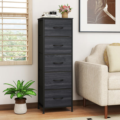 5-Drawer Fabric Dresser with Metal Frame for Bedroom Storage