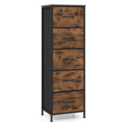 5-Drawer Fabric Dresser with Metal Frame for Bedroom Storage