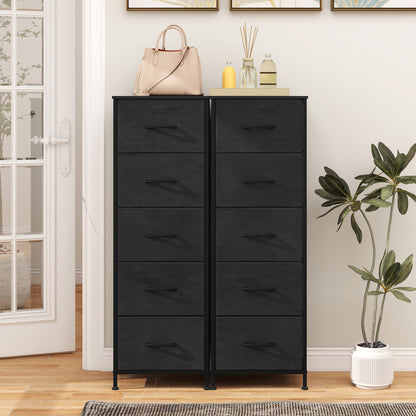 5-Drawer Fabric Dresser with Metal Frame for Bedroom Storage