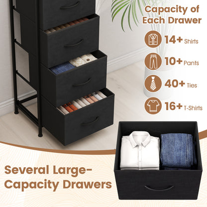 5-Drawer Fabric Dresser with Metal Frame for Bedroom Storage