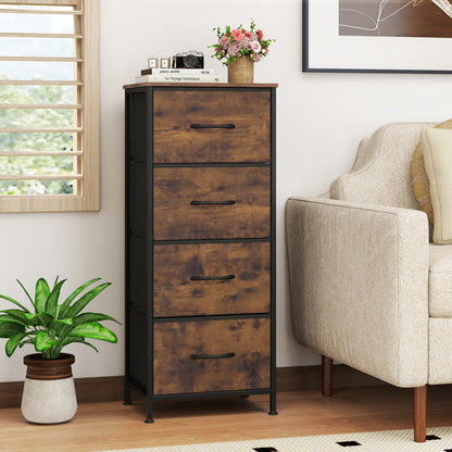 4-Drawer Fabric Dresser with Metal Frame