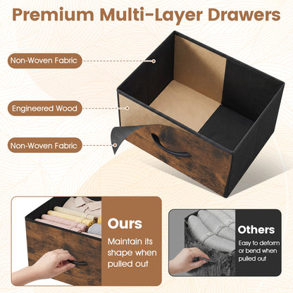 4-Drawer Fabric Dresser with Metal Frame