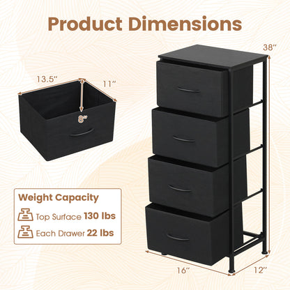 4-Drawer Fabric Dresser with Metal Frame