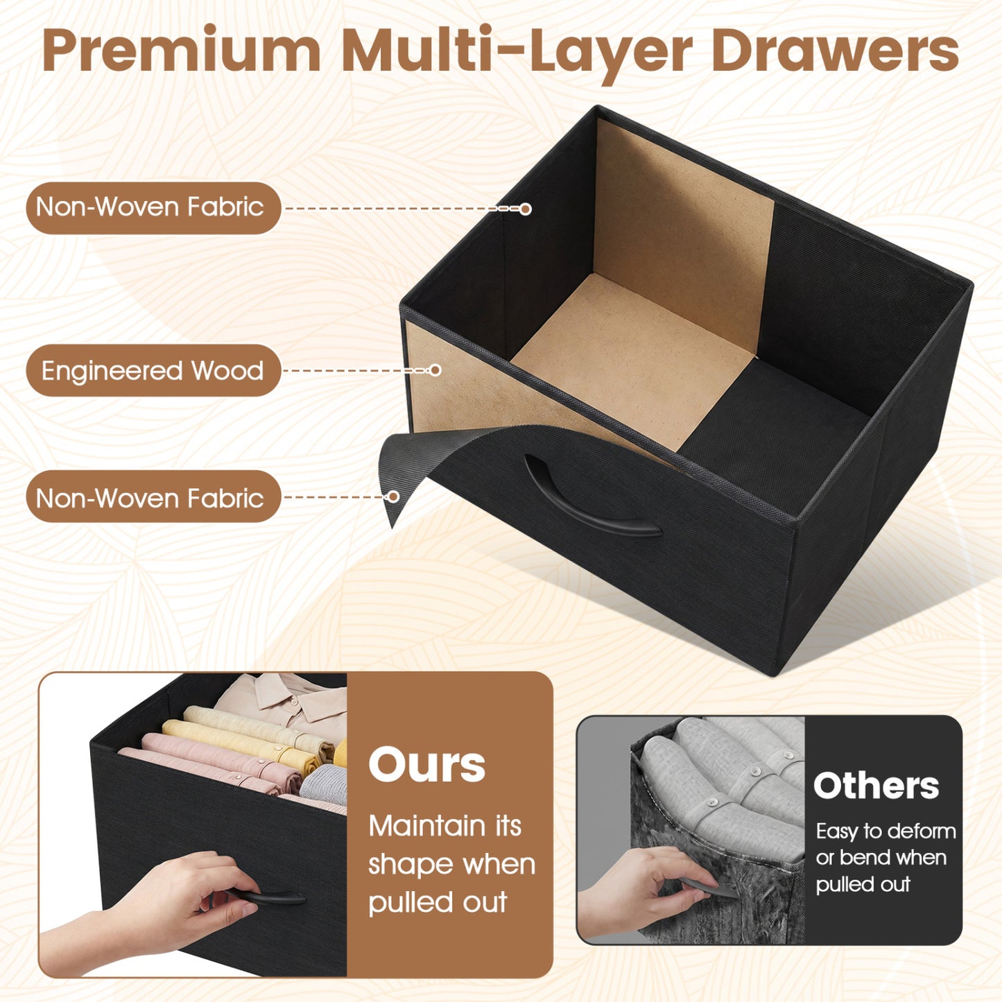 4-Drawer Fabric Dresser with Metal Frame