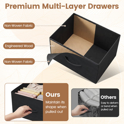 4-Drawer Fabric Dresser with Metal Frame