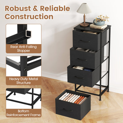 4-Drawer Fabric Dresser with Metal Frame